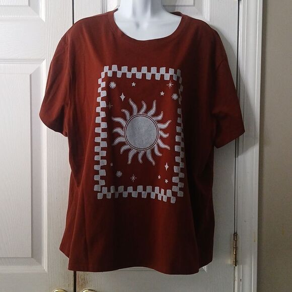 Sonoma brown gray sun design short sleeve t-shirt Sz 1X NWOT - Picture 1 of 5